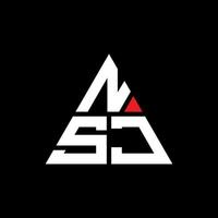 nsj driehoek brief logo ontwerp met driehoekige vorm. nsj driehoek logo ontwerp monogram. nsj driehoek vector logo sjabloon met rode kleur. nsj driehoekig logo eenvoudig, elegant en luxueus logo.