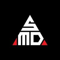 smd driehoek brief logo ontwerp met driehoekige vorm. smd driehoek logo ontwerp monogram. smd driehoek vector logo sjabloon met rode kleur. smd driehoekig logo eenvoudig, elegant en luxueus logo.