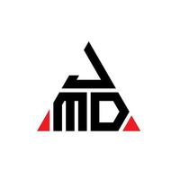 jmd driehoek brief logo ontwerp met driehoekige vorm. jmd driehoek logo ontwerp monogram. jmd driehoek vector logo sjabloon met rode kleur. jmd driehoekig logo eenvoudig, elegant en luxueus logo.