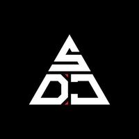 SD driehoek letter logo ontwerp met driehoekige vorm. sdj driehoek logo ontwerp monogram. sdj driehoek vector logo sjabloon met rode kleur. sdj driehoekig logo eenvoudig, elegant en luxueus logo.