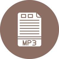 mp3 glyph cirkel achtergrondpictogram vector