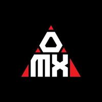 omx driehoek brief logo ontwerp met driehoekige vorm. omx driehoek logo ontwerp monogram. omx driehoek vector logo sjabloon met rode kleur. omx driehoekig logo eenvoudig, elegant en luxueus logo.