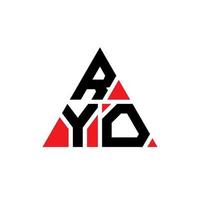 ryo driehoek brief logo ontwerp met driehoekige vorm. ryo driehoek logo ontwerp monogram. ryo driehoek vector logo sjabloon met rode kleur. ryo driehoekig logo eenvoudig, elegant en luxueus logo.