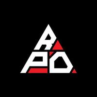 rpo driehoek brief logo ontwerp met driehoekige vorm. rpo driehoek logo ontwerp monogram. rpo driehoek vector logo sjabloon met rode kleur. rpo driehoekig logo eenvoudig, elegant en luxueus logo.