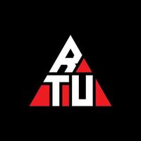 rtu driehoek brief logo ontwerp met driehoekige vorm. rtu driehoek logo ontwerp monogram. rtu driehoek vector logo sjabloon met rode kleur. rtu driehoekig logo eenvoudig, elegant en luxueus logo.