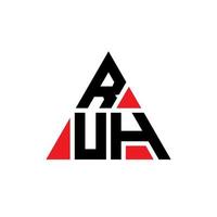 ruh driehoek brief logo ontwerp met driehoekige vorm. ruh driehoek logo ontwerp monogram. ruh driehoek vector logo sjabloon met rode kleur. ruh driehoekig logo eenvoudig, elegant en luxueus logo.