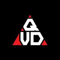qvd driehoek letter logo ontwerp met driehoekige vorm. qvd driehoek logo ontwerp monogram. qvd driehoek vector logo sjabloon met rode kleur. qvd driehoekig logo eenvoudig, elegant en luxueus logo.