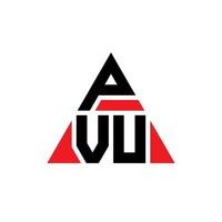 pvu driehoek brief logo ontwerp met driehoekige vorm. pvu driehoek logo ontwerp monogram. pvu driehoek vector logo sjabloon met rode kleur. pvu driehoekig logo eenvoudig, elegant en luxueus logo.