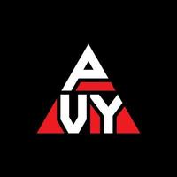 pvy driehoek brief logo ontwerp met driehoekige vorm. pvy driehoek logo ontwerp monogram. pvy driehoek vector logo sjabloon met rode kleur. pvy driehoekig logo eenvoudig, elegant en luxueus logo.