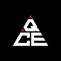 qce driehoek brief logo ontwerp met driehoekige vorm. qce driehoek logo ontwerp monogram. qce driehoek vector logo sjabloon met rode kleur. qce driehoekig logo eenvoudig, elegant en luxueus logo.