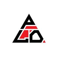 plo driehoek brief logo ontwerp met driehoekige vorm. plo driehoek logo ontwerp monogram. plo driehoek vector logo sjabloon met rode kleur. plo driehoekig logo eenvoudig, elegant en luxueus logo.
