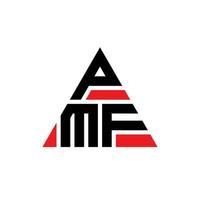 pmf driehoek brief logo ontwerp met driehoekige vorm. pmf driehoek logo ontwerp monogram. pmf driehoek vector logo sjabloon met rode kleur. pmf driehoekig logo eenvoudig, elegant en luxueus logo.