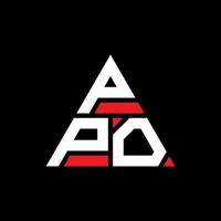 ppo driehoek brief logo ontwerp met driehoekige vorm. ppo driehoek logo ontwerp monogram. ppo driehoek vector logo sjabloon met rode kleur. ppo driehoekig logo eenvoudig, elegant en luxueus logo.