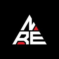 nre driehoek brief logo ontwerp met driehoekige vorm. nre driehoek logo ontwerp monogram. nre driehoek vector logo sjabloon met rode kleur. nre driehoekig logo eenvoudig, elegant en luxueus logo.