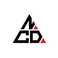 ncd driehoek brief logo ontwerp met driehoekige vorm. ncd driehoek logo ontwerp monogram. ncd driehoek vector logo sjabloon met rode kleur. ncd driehoekig logo eenvoudig, elegant en luxueus logo.