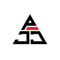 pjj driehoek brief logo ontwerp met driehoekige vorm. pjj driehoek logo ontwerp monogram. pjj driehoek vector logo sjabloon met rode kleur. pjj driehoekig logo eenvoudig, elegant en luxueus logo.