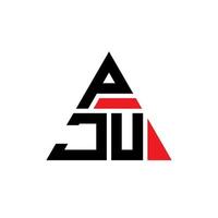 pju driehoek brief logo ontwerp met driehoekige vorm. pju driehoek logo ontwerp monogram. pju driehoek vector logo sjabloon met rode kleur. pju driehoekig logo eenvoudig, elegant en luxueus logo.