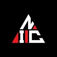 nic driehoek brief logo ontwerp met driehoekige vorm. nic driehoek logo ontwerp monogram. nic driehoek vector logo sjabloon met rode kleur. nic driehoekig logo eenvoudig, elegant en luxueus logo.