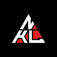 nkl driehoek brief logo ontwerp met driehoekige vorm. nkl driehoek logo ontwerp monogram. nkl driehoek vector logo sjabloon met rode kleur. nkl driehoekig logo eenvoudig, elegant en luxueus logo.