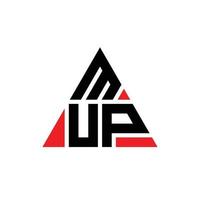 mup driehoek brief logo ontwerp met driehoekige vorm. mup driehoek logo ontwerp monogram. mup driehoek vector logo sjabloon met rode kleur. mup driehoekig logo eenvoudig, elegant en luxueus logo.
