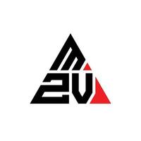 mzv driehoek brief logo ontwerp met driehoekige vorm. mzv driehoek logo ontwerp monogram. mzv driehoek vector logo sjabloon met rode kleur. mzv driehoekig logo eenvoudig, elegant en luxueus logo.