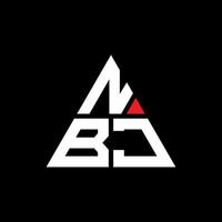 nbj driehoek brief logo ontwerp met driehoekige vorm. nbj driehoek logo ontwerp monogram. nbj driehoek vector logo sjabloon met rode kleur. nbj driehoekig logo eenvoudig, elegant en luxueus logo.