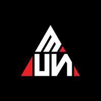 mun driehoek brief logo ontwerp met driehoekige vorm. mun driehoek logo ontwerp monogram. mun driehoek vector logo sjabloon met rode kleur. mun driehoekig logo eenvoudig, elegant en luxueus logo.