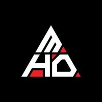 mho driehoek brief logo ontwerp met driehoekige vorm. mho driehoek logo ontwerp monogram. mho driehoek vector logo sjabloon met rode kleur. mho driehoekig logo eenvoudig, elegant en luxueus logo.