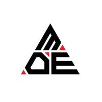 moe driehoek brief logo ontwerp met driehoekige vorm. moe driehoek logo ontwerp monogram. moe driehoek vector logo sjabloon met rode kleur. moe driehoekig logo eenvoudig, elegant en luxueus logo.