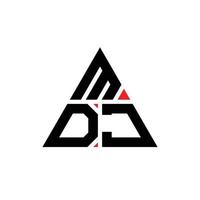 mdj driehoek brief logo ontwerp met driehoekige vorm. mdj driehoek logo ontwerp monogram. mdj driehoek vector logo sjabloon met rode kleur. mdj driehoekig logo eenvoudig, elegant en luxueus logo.