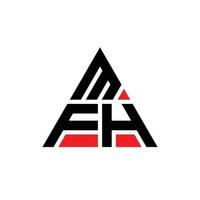 mfh driehoek brief logo ontwerp met driehoekige vorm. mfh driehoek logo ontwerp monogram. mfh driehoek vector logo sjabloon met rode kleur. mfh driehoekig logo eenvoudig, elegant en luxueus logo.
