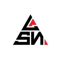 lsn driehoek letter logo ontwerp met driehoekige vorm. lsn driehoek logo ontwerp monogram. lsn driehoek vector logo sjabloon met rode kleur. lsn driehoekig logo eenvoudig, elegant en luxueus logo.