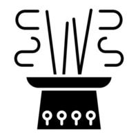 wierookstokjes glyph icon vector