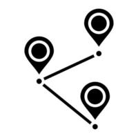 routekaart glyph icoon vector