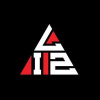 liz driehoek brief logo ontwerp met driehoekige vorm. liz driehoek logo ontwerp monogram. liz driehoek vector logo sjabloon met rode kleur. liz driehoekig logo eenvoudig, elegant en luxueus logo.