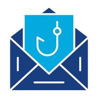 e-mail phishing glyph tweekleurig pictogram vector