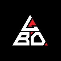 lbo driehoek brief logo ontwerp met driehoekige vorm. lbo driehoek logo ontwerp monogram. lbo driehoek vector logo sjabloon met rode kleur. lbo driehoekig logo eenvoudig, elegant en luxueus logo.