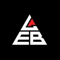 leb driehoek brief logo ontwerp met driehoekige vorm. leb driehoek logo ontwerp monogram. leb driehoek vector logo sjabloon met rode kleur. leb driehoekig logo eenvoudig, elegant en luxueus logo.