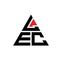 lec driehoek brief logo ontwerp met driehoekige vorm. lec driehoek logo ontwerp monogram. lec driehoek vector logo sjabloon met rode kleur. lec driehoekig logo eenvoudig, elegant en luxueus logo.