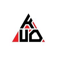 kuo driehoek brief logo ontwerp met driehoekige vorm. kuo driehoek logo ontwerp monogram. kuo driehoek vector logo sjabloon met rode kleur. kuo driehoekig logo eenvoudig, elegant en luxueus logo.
