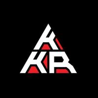 kkr driehoek brief logo ontwerp met driehoekige vorm. kkr driehoek logo ontwerp monogram. kkr driehoek vector logo sjabloon met rode kleur. kkr driehoekig logo eenvoudig, elegant en luxueus logo.