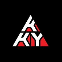 kky driehoek brief logo ontwerp met driehoekige vorm. kky driehoek logo ontwerp monogram. kky driehoek vector logo sjabloon met rode kleur. kky driehoekig logo eenvoudig, elegant en luxueus logo.