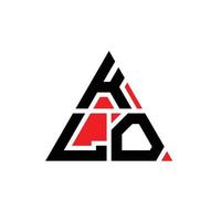 klo driehoek brief logo ontwerp met driehoekige vorm. klo driehoek logo ontwerp monogram. klo driehoek vector logo sjabloon met rode kleur. klo driehoekig logo eenvoudig, elegant en luxueus logo.