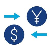 valutawissel glyph tweekleurig pictogram vector