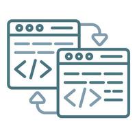 code refactoring lijn twee kleuren icoon vector