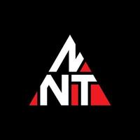 nt driehoek letter logo ontwerp met driehoekige vorm. nnt driehoek logo ontwerp monogram. nnt driehoek vector logo sjabloon met rode kleur. nnt driehoekig logo eenvoudig, elegant en luxueus logo.