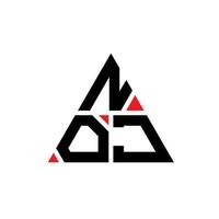 noj driehoek brief logo ontwerp met driehoekige vorm. noj driehoek logo ontwerp monogram. noj driehoek vector logo sjabloon met rode kleur. noj driehoekig logo eenvoudig, elegant en luxueus logo.