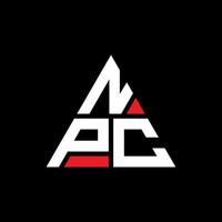 npc driehoek letter logo ontwerp met driehoekige vorm. npc driehoek logo ontwerp monogram. npc driehoek vector logo sjabloon met rode kleur. npc driehoekig logo eenvoudig, elegant en luxueus logo.