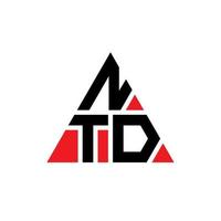 ntd driehoek brief logo ontwerp met driehoekige vorm. ntd driehoek logo ontwerp monogram. ntd driehoek vector logo sjabloon met rode kleur. ntd driehoekig logo eenvoudig, elegant en luxueus logo.
