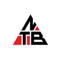 ntb driehoek brief logo ontwerp met driehoekige vorm. ntb driehoek logo ontwerp monogram. ntb driehoek vector logo sjabloon met rode kleur. ntb driehoekig logo eenvoudig, elegant en luxueus logo.